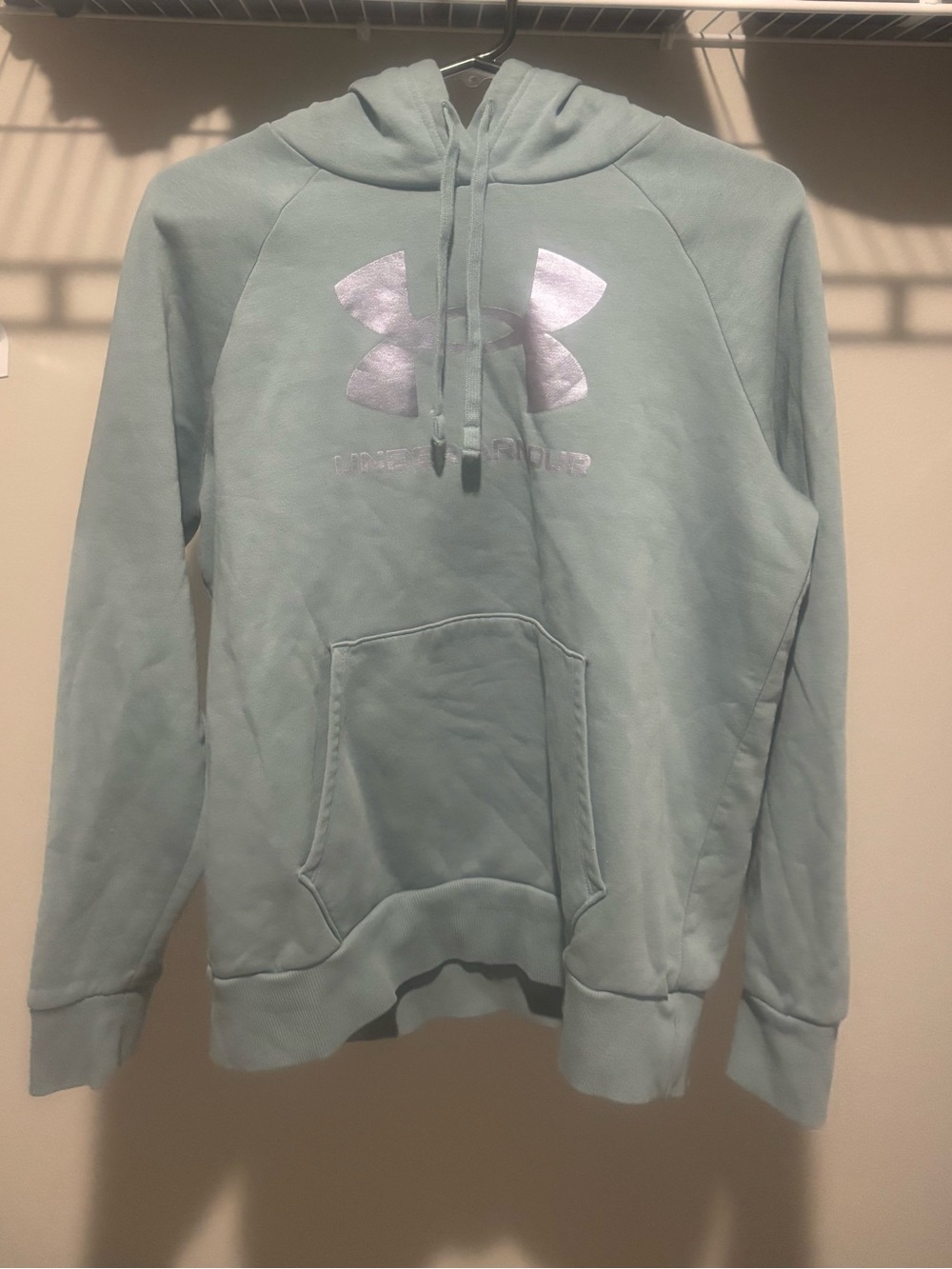 Under Armour Light Mint Pullover Hoodie with Metallic Logo